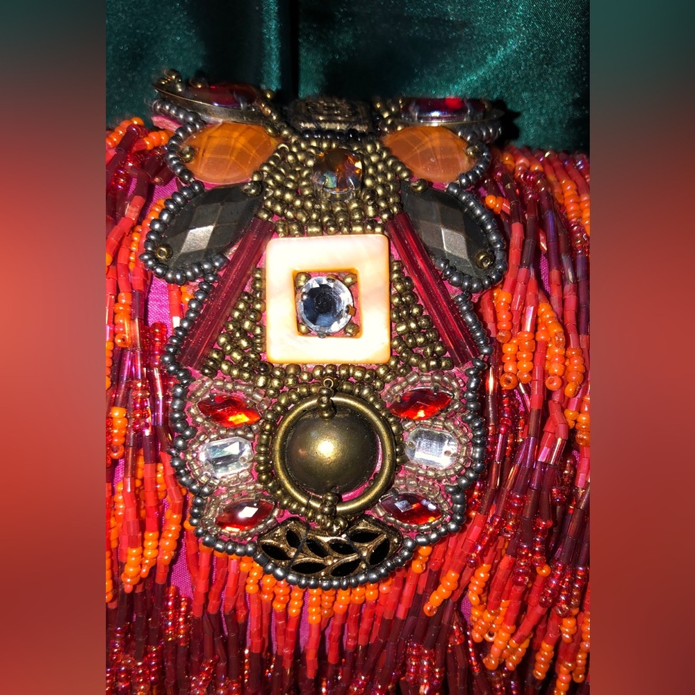 Mary Frances Embellished Red Beaded Bag - Picture 5 of 10